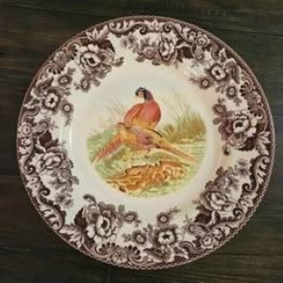 Set of 4 NEW Spode Woodland Pheasant of ENGLAND Dinner Plates - 10.5" diameter - Picture 1 of 3